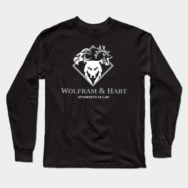 Wolfram and Hart Attorneys at Law Long Sleeve T-Shirt by Meta Cortex